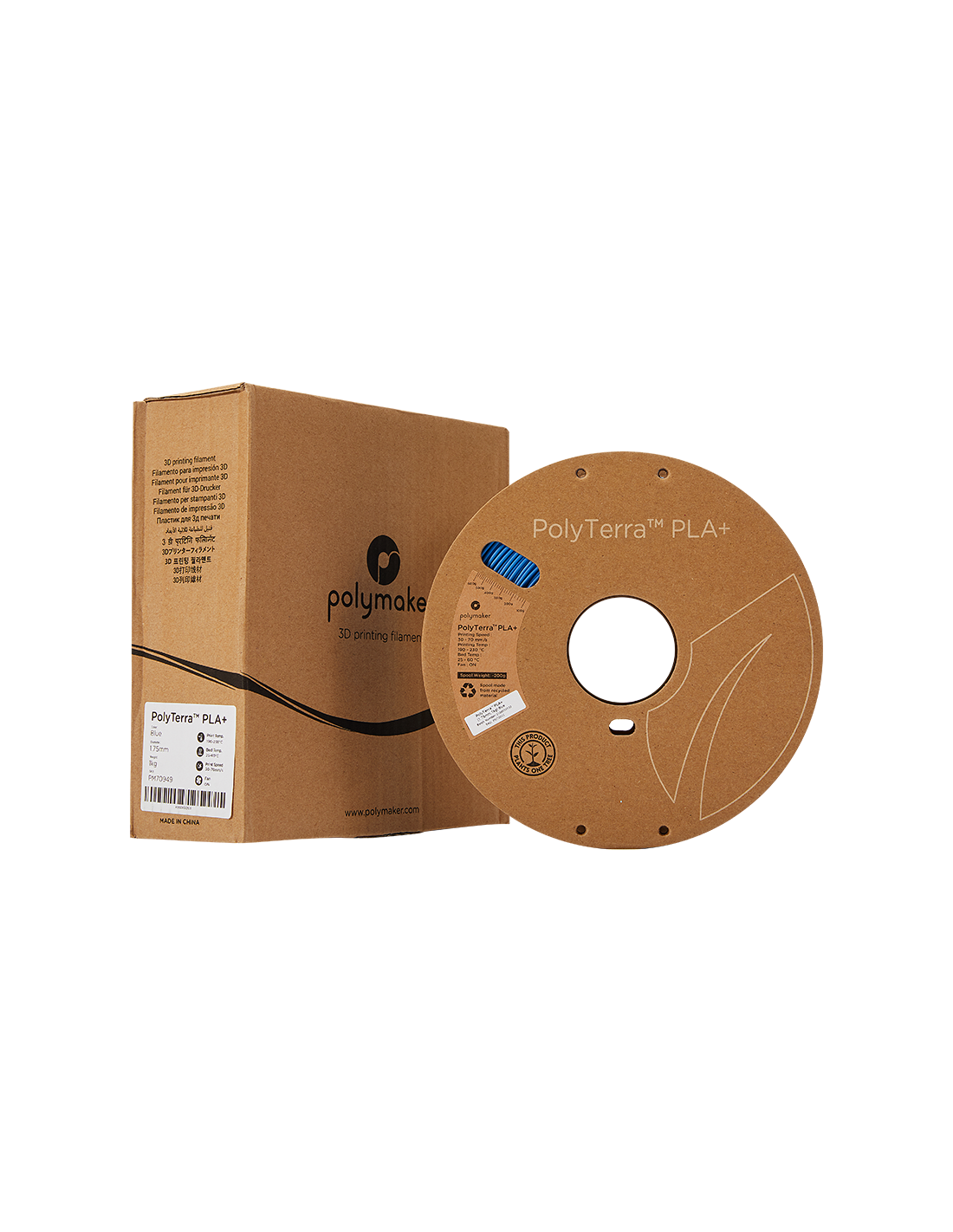 Polymaker PolyTerra PLA + : 3D Printing Filament : 1,75 mm (1Kg) : Blue