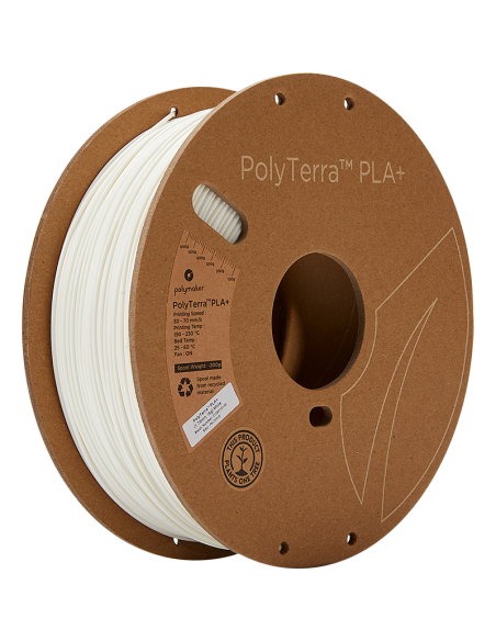 Polymaker PolyTerra PLA + | Filamento para impresión 3D | 1,75 mm (1Kg) | Blanco