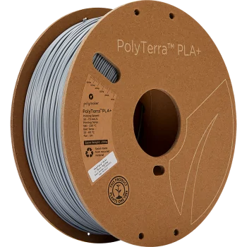 Polymaker PolyTerra PLA + : Filamento para impressão 3D : 1,75 mm (1Kg) : Cinzento