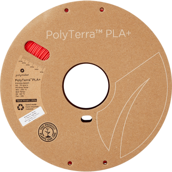 Polymaker PolyTerra PLA + : Filamento para impressão 3D : 1,75 mm (1Kg) : Vermelho