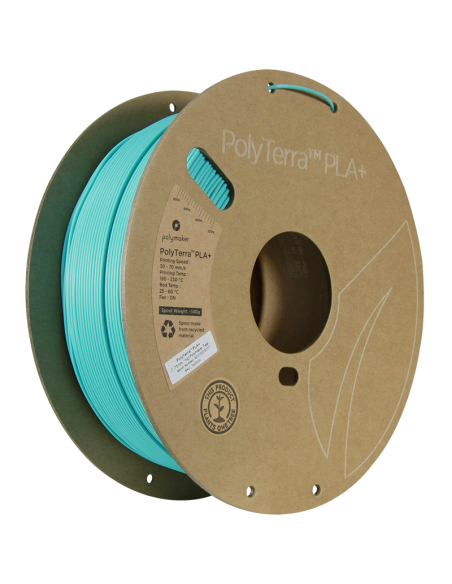 Polymaker PolyTerra PLA + : 3D printing filament : 1,75 mm (1Kg) : Turquoise blue