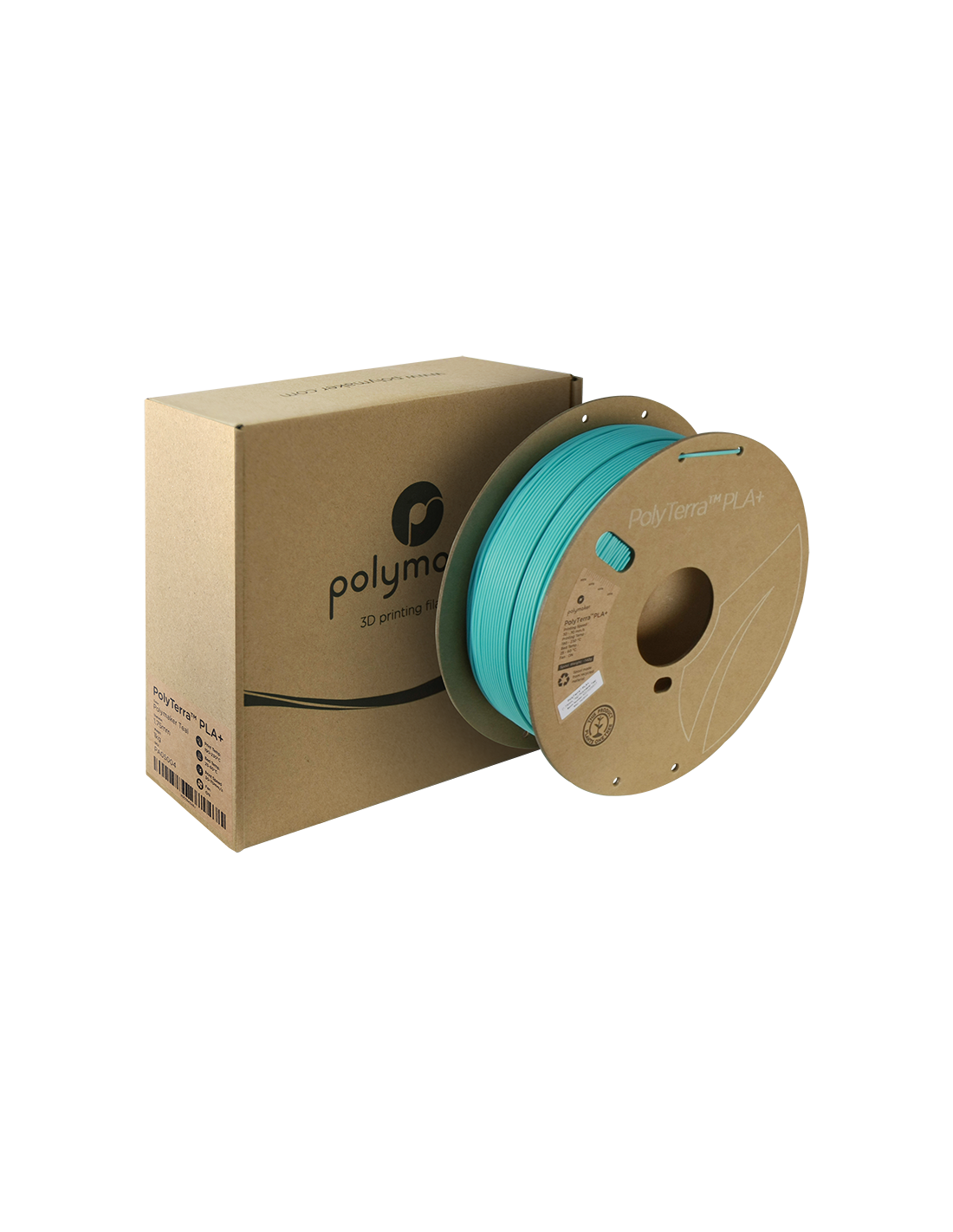 Polymaker PolyTerra PLA + : Filament pour Impression 3D : 1,75 mm (1Kg) : Bleu Turquoise