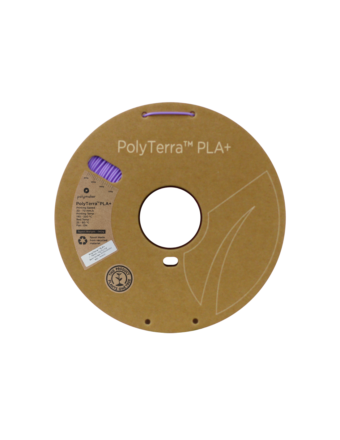 Polymaker PolyTerra PLA + | Filamento para impresión 3D | 1,75 mm (1Kg) | Violeta