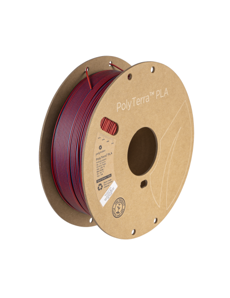 Polymaker Polyterra PLA Dual Colour : 3D-Druck Filament : 1,75 mm (1Kg) : Mixed Berry (rot-dunkelblau)