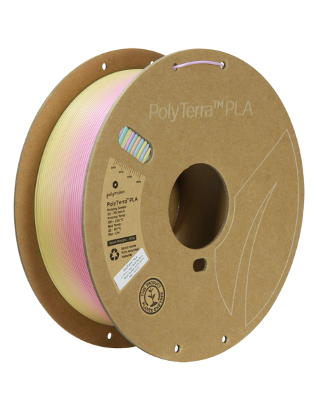 Polymaker Polyterra PLA Gradient : Filament pour Impression 3D : 1,75 mm (1Kg) : Pastel arc-en-ciel