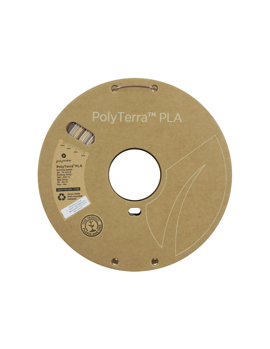 Polymaker Polyterra PLA Gradient | Filamento para impresión 3D | 1,75 mm (1Kg) | Beige Cappuccino