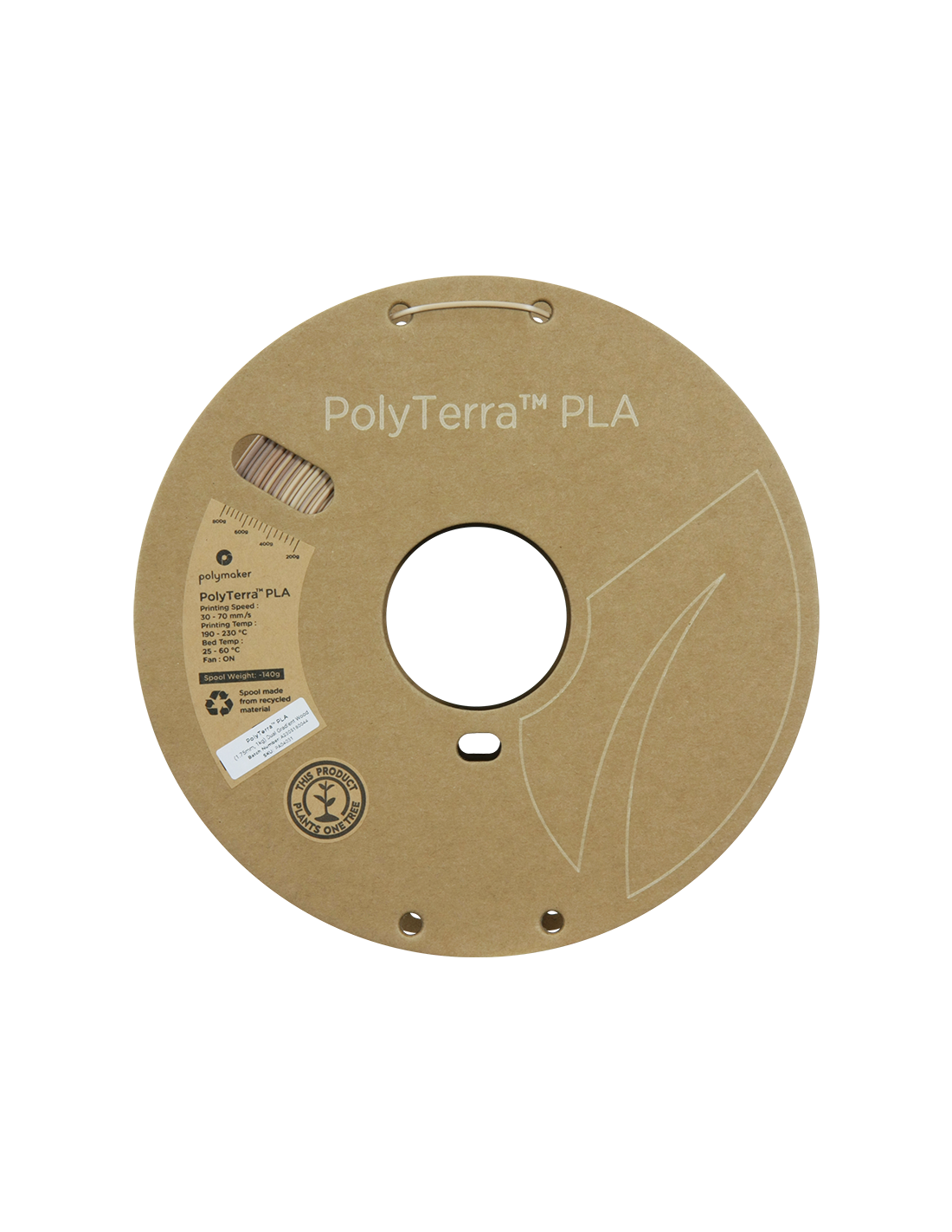 Polymaker Polyterra PLA Gradient | Filamento para impresión 3D | 1,75 mm (1Kg) | Marrón madera