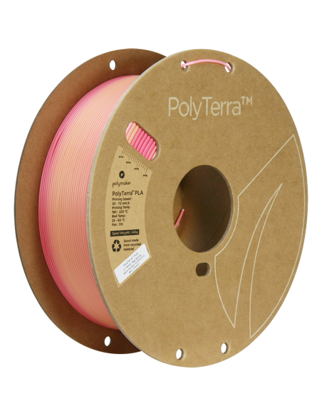 Polymaker Polyterra PLA Gradient : 3D-Druck Filament : 1,75 mm (1Kg) : Feder (rosa-pfirsich)