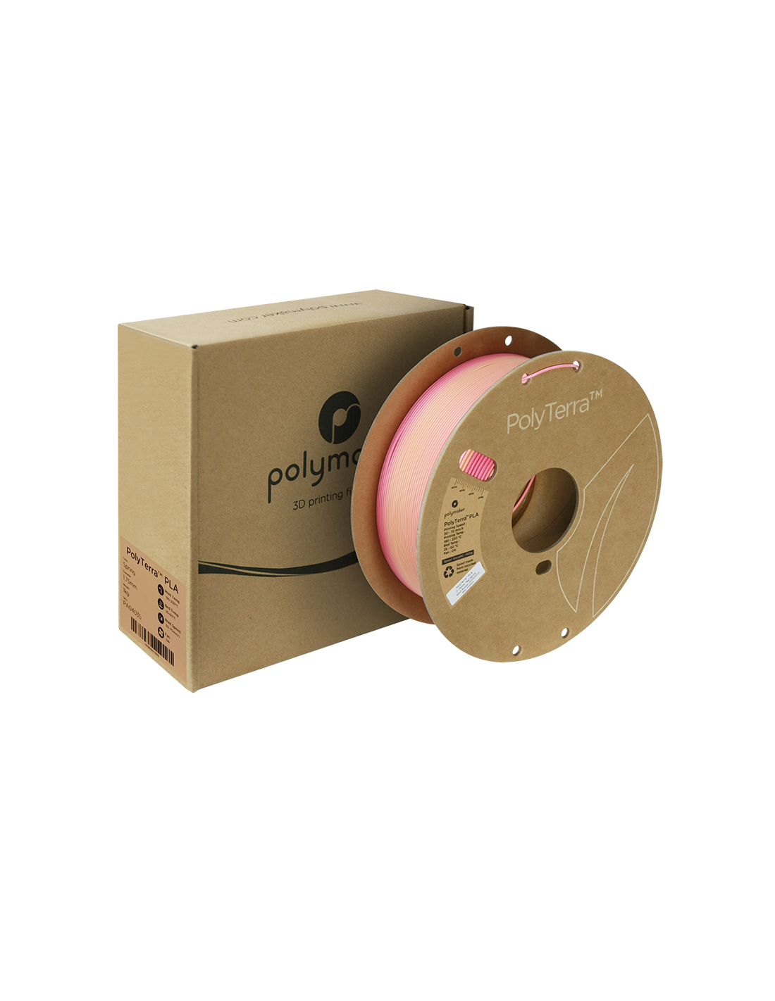 Polymaker Polyterra PLA Gradient : 3D-Druck Filament : 1,75 mm (1Kg) : Feder (rosa-pfirsich)