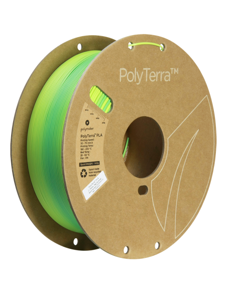 Polymaker Polyterra PLA Gradient : Filament pour Impression 3D : 1,75 mm (1Kg) : Eté (Jaune-bleu-turquoise)