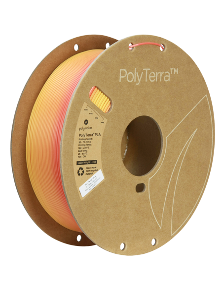 Polymaker Polyterra PLA Gradient : Filament pour Impression 3D : 1,75 mm (1Kg) : Automne (lave rouge-orange)