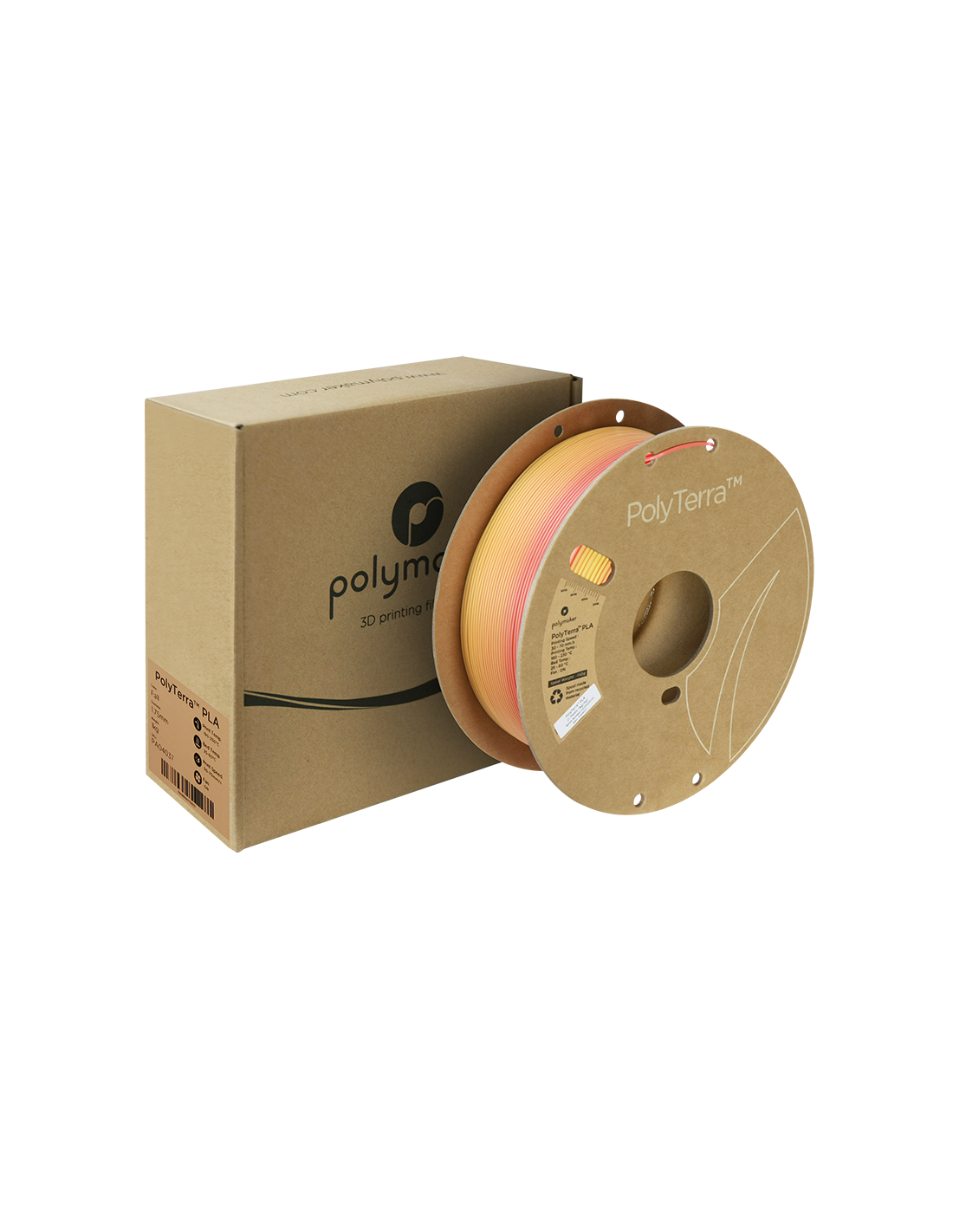 Polymaker Polyterra PLA Gradient : Filament pour Impression 3D : 1,75 mm (1Kg) : Automne (lave rouge-orange)