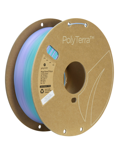 Polymaker Polyterra PLA Gradient : Filament pour Impression 3D : 1,75 mm (1Kg) : Hiver (bleu-glace-violet)