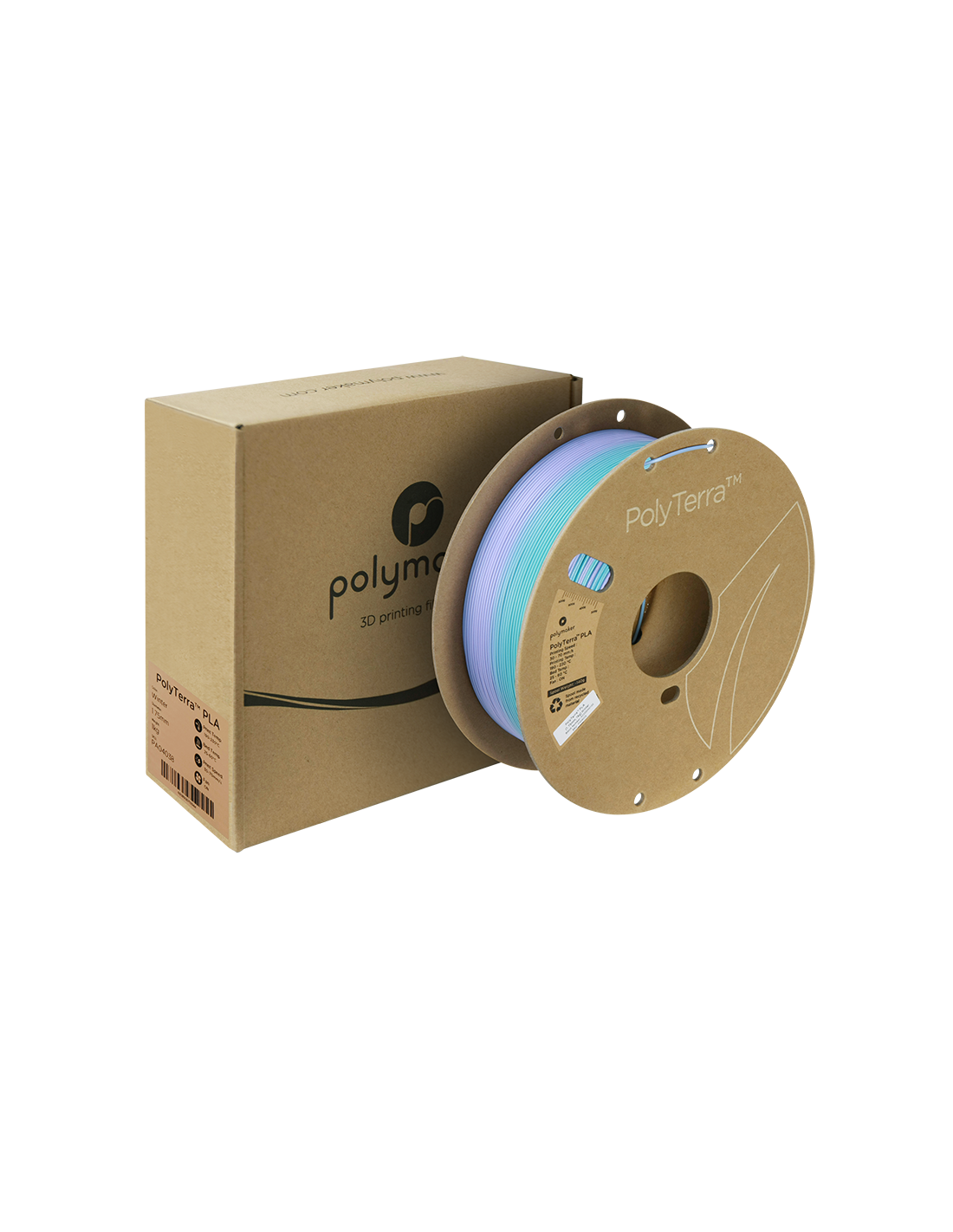 Polymaker Polyterra PLA Gradient : 3D-Druck Filament : 1,75 mm (1Kg) : Winter (eisblau-violett)