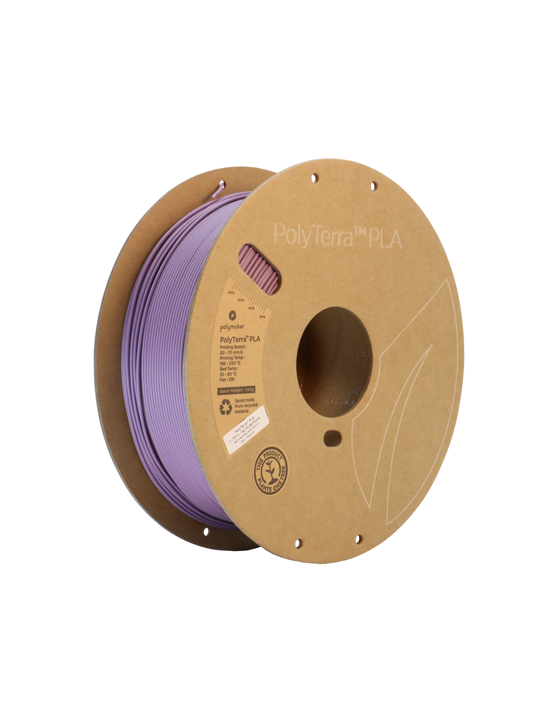 Polymaker PolyTerra PLA : 3D-Druck Filament : 1,75 mm (1Kg) : Dull Violet