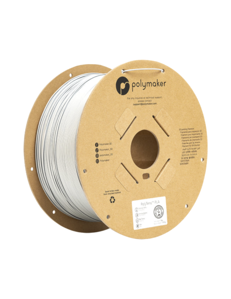 Polymaker PolyTerra PLA : Filamento para impressão 3D : 1,75 mm (3Kg) : Algodão Branco