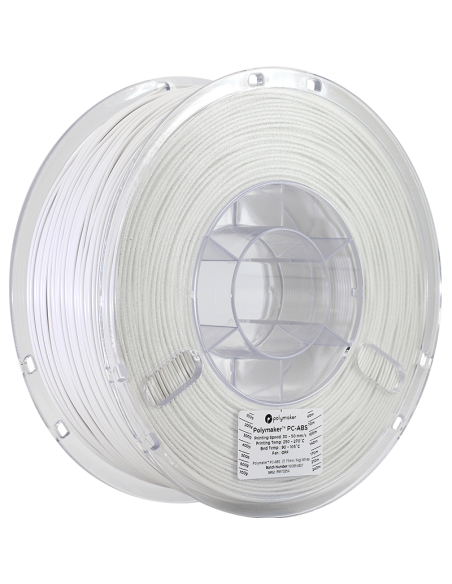 Polymaker PC-ABS : Filament d'impression 3D : 1,75 mm (1Kg) : Blanc