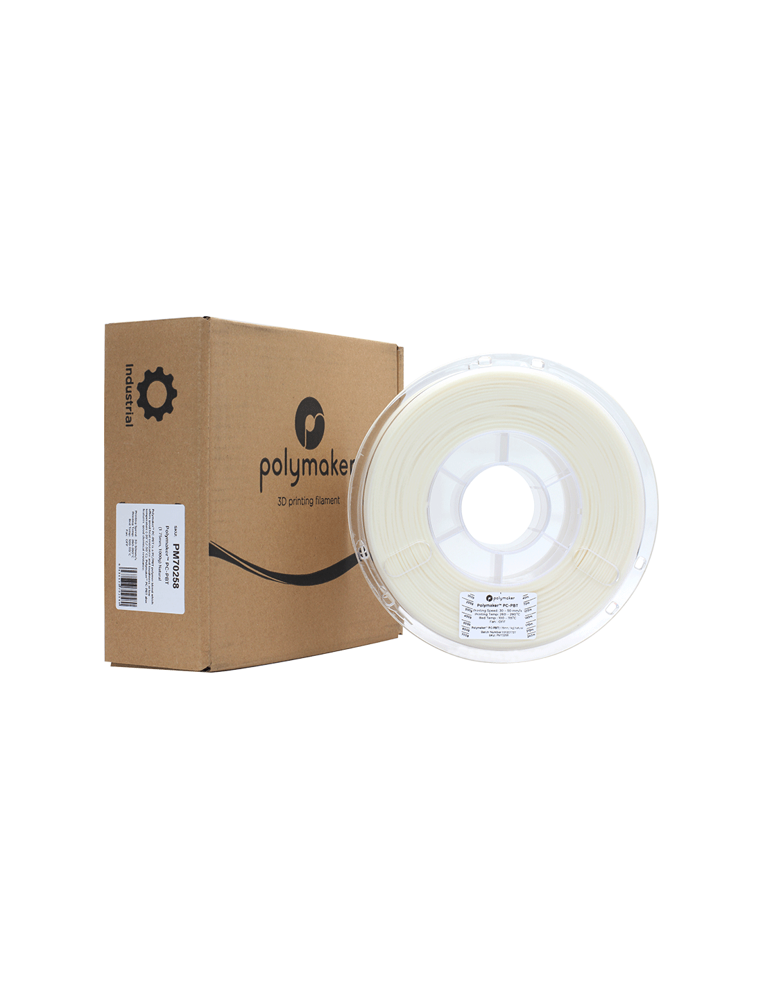 Polymaker PC-PBT | Filamento para impresión 3D | 1,75 mm (1Kg) | Blanco