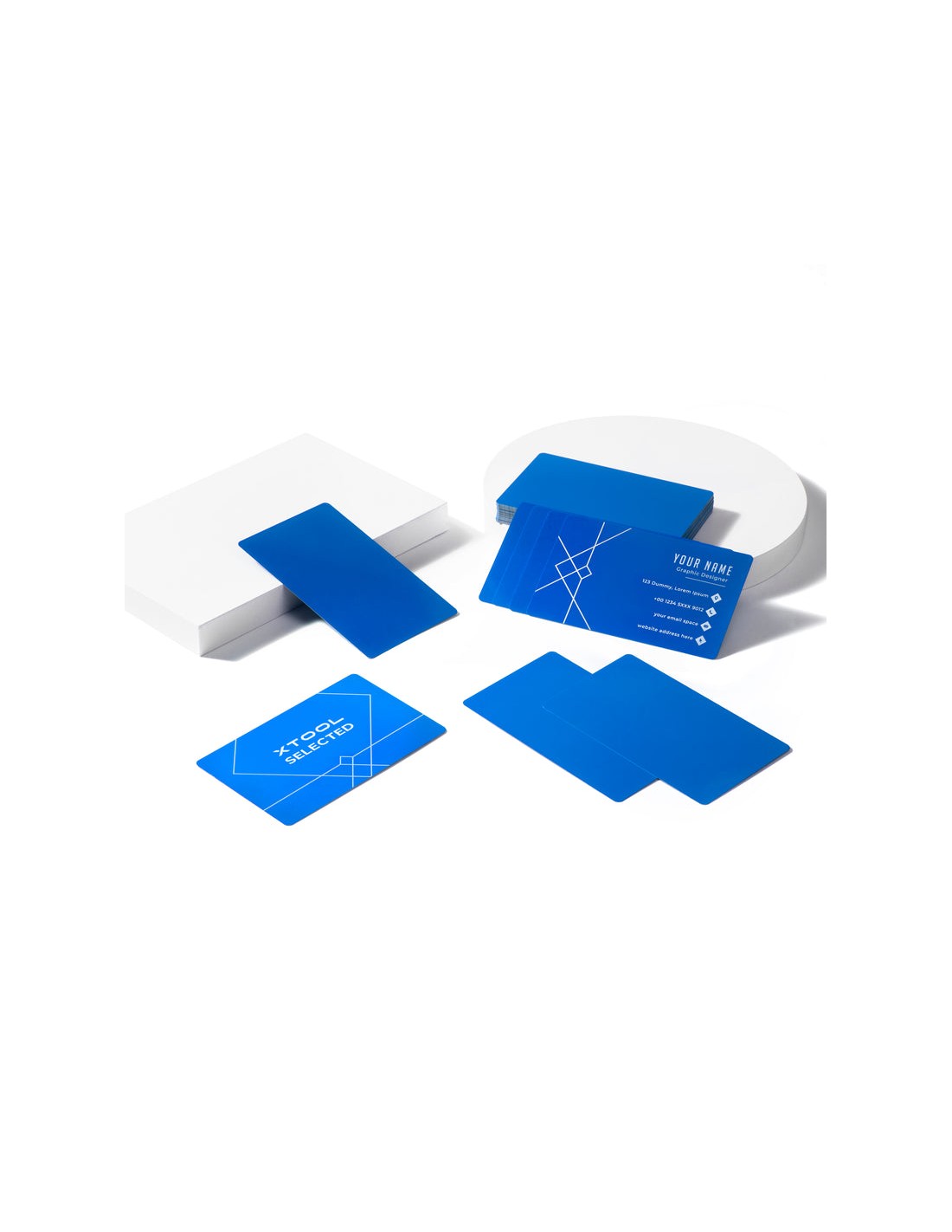 Cartes de visite en métal xTool - 60pcs | Bleu