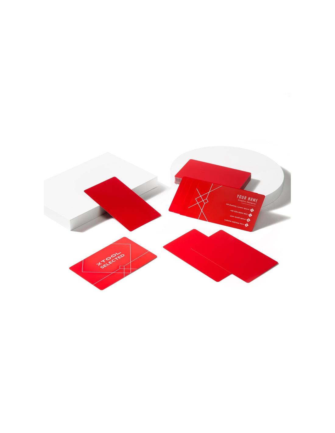 xTool Tarjetas de visita de metal - 60pcs | Rojo