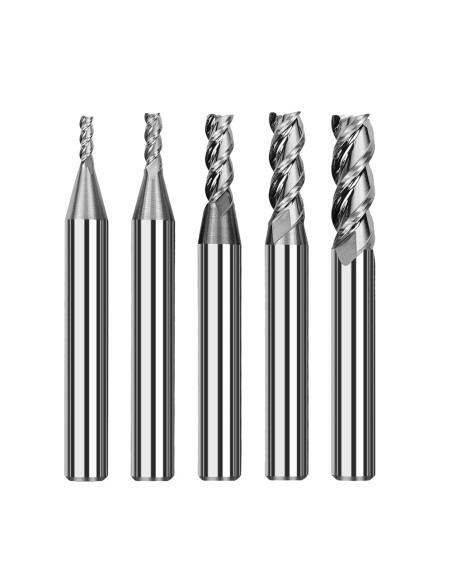 TwoTrees HRC55 3 Flute Tungsten Carbide End Mills for CNC - 5pcs