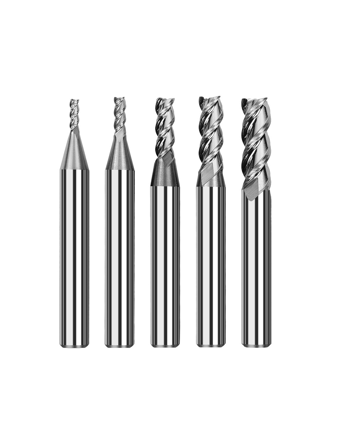 TwoTrees HRC55 3 Flute Tungsten Carbide End Mills for CNC - 5pcs