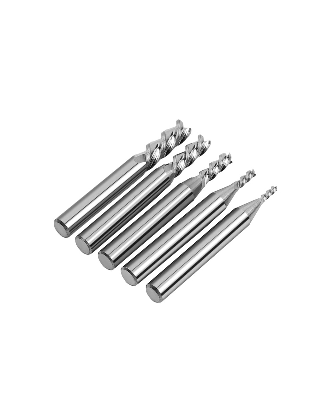 Fresas de topo de carboneto de tungsténio de 3 canais TwoTrees HRC55 para CNC - 5pcs