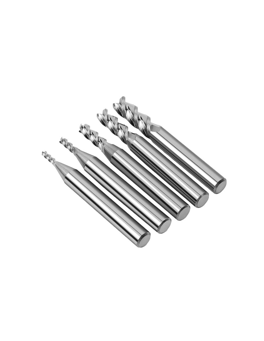 TwoTrees HRC55 3 Flute Tungsten Carbide End Mills for CNC - 5pcs