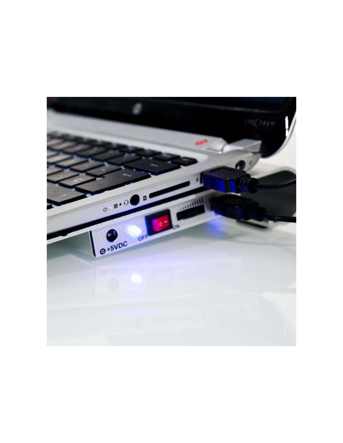 CoolingPad-X700 Base de refroidissement en aluminium pour ordinateur portable avec hub USB