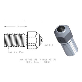 DiamondBack Boquilla compatible Ultimaker S-line | 0,4 mm