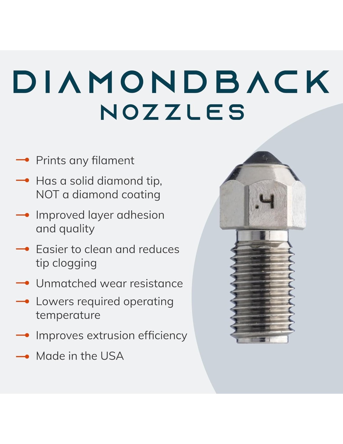 DiamondBack Ultimaker S-line Compatible Nozzle | 0.4 mm