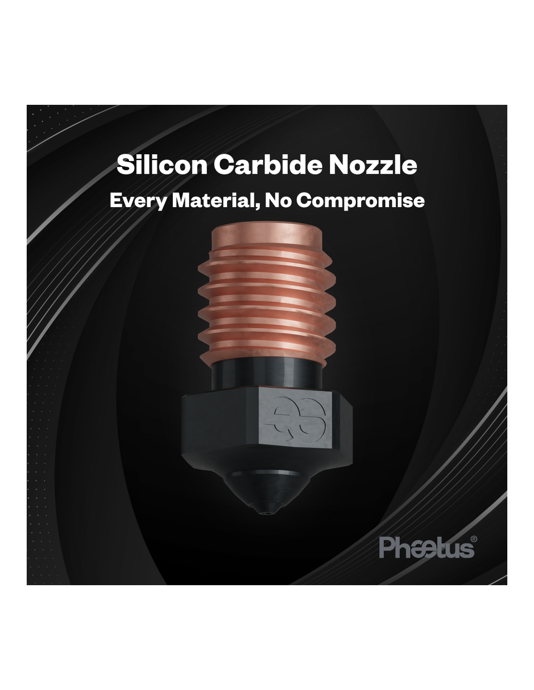 Phaetus PS Silicon carbide nozzle : 0.4 mm - 1.75 mm : 1 pc.