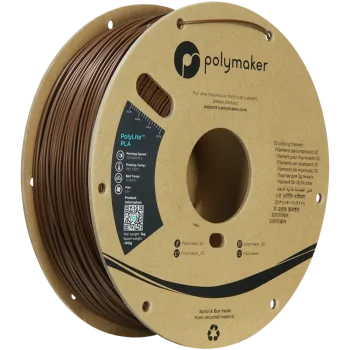 Polymaker PolyLite PLA : Filamento para impressão 3D : 1,75 mm (1Kg) : Castanho