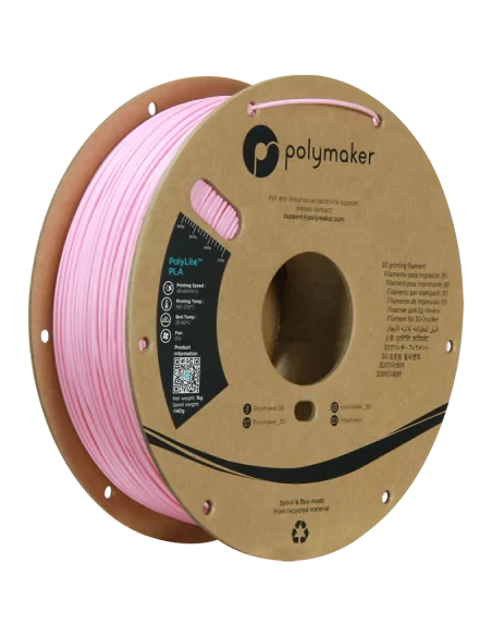 Polymaker PolyLite PLA | Filamento para impresión 3D | 1,75 mm (1Kg) | Rosa