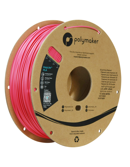 Polymaker PolyLite PLA | Filamento para impresión 3D | 1,75 mm (1Kg) | Rosa Magenta