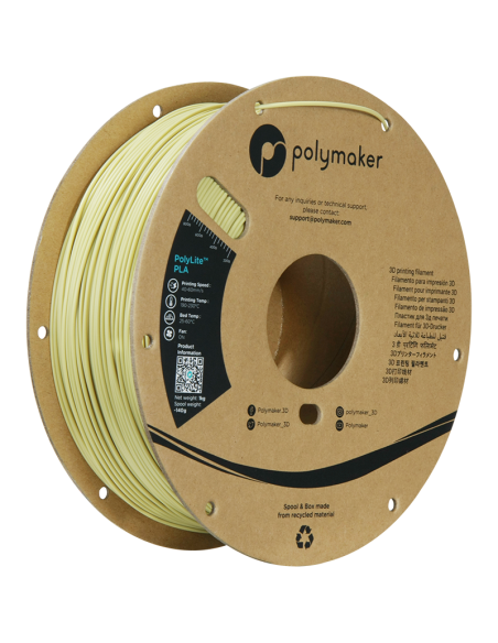 Polymaker PolyLite PLA | Filamento para impresión 3D | 1,75 mm (1Kg) | Beige