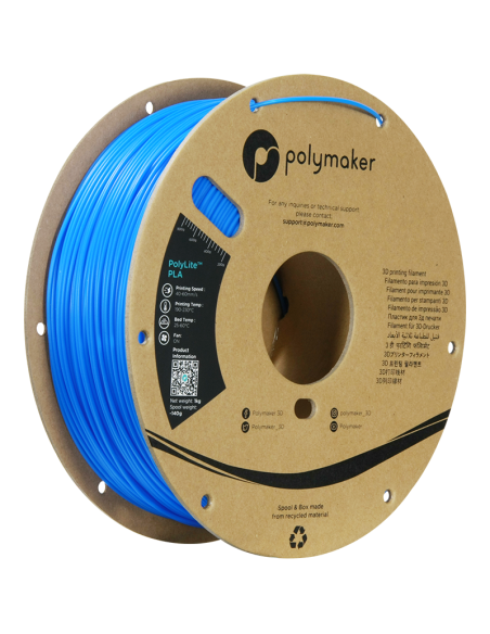 Polymaker PolyLite PLA | Filamento para impresión 3D | 1,75 mm (1Kg) | Azul Celeste