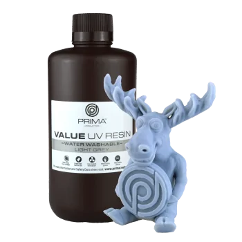 PrimaCreator Value Water Washable UV Resin - 1000 ml - Light Grey