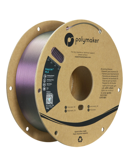 Polymaker PolyLite PLA Starlight | Filamento para impresión 3D | 1,75 mm (1Kg) | Violeta Nébula