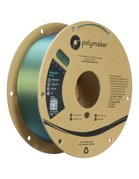 Polymaker PolyLite PLA Starlight | Filamento para impresión 3D | 1,75 mm (1Kg) | Verde Aurora