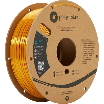 Polymaker PolyLite PLA | Filamento para impresión 3D | 1,75 mm (1Kg) | Oro de seda