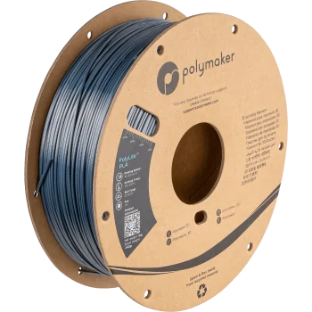 Polymaker PolyLite PLA : 3D-Druck Filament : 1,75 mm (1Kg) : Silk Chrome Grey