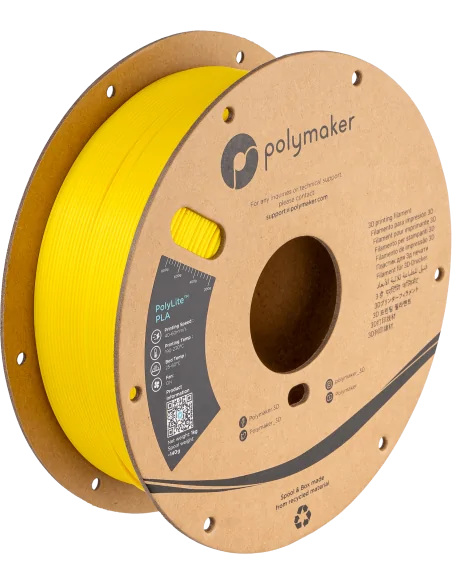 Polymaker PolyLite PLA | Filamento para impresión 3D | 1,75 mm (1Kg) | Amarillo de seda