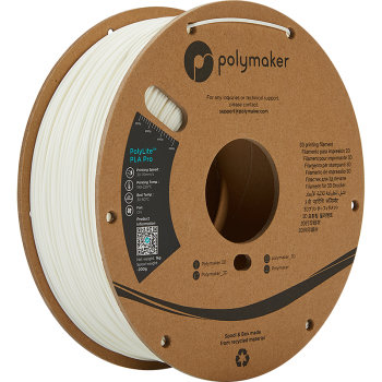 Polymaker PolyLite PLA PRO | Filamento para impresión 3D | 1,75 mm (1Kg) | Blanco