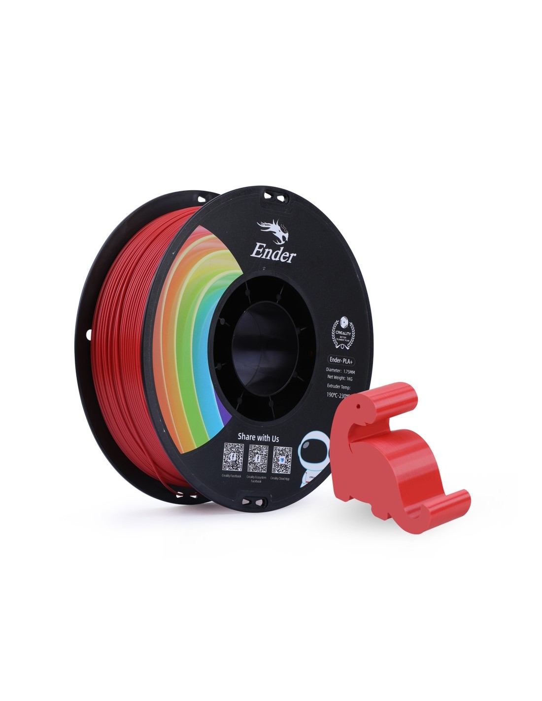 Creality Ender-PLA+ | Filamento para impresión 3D | 1,75mm (1Kg) | Rojo