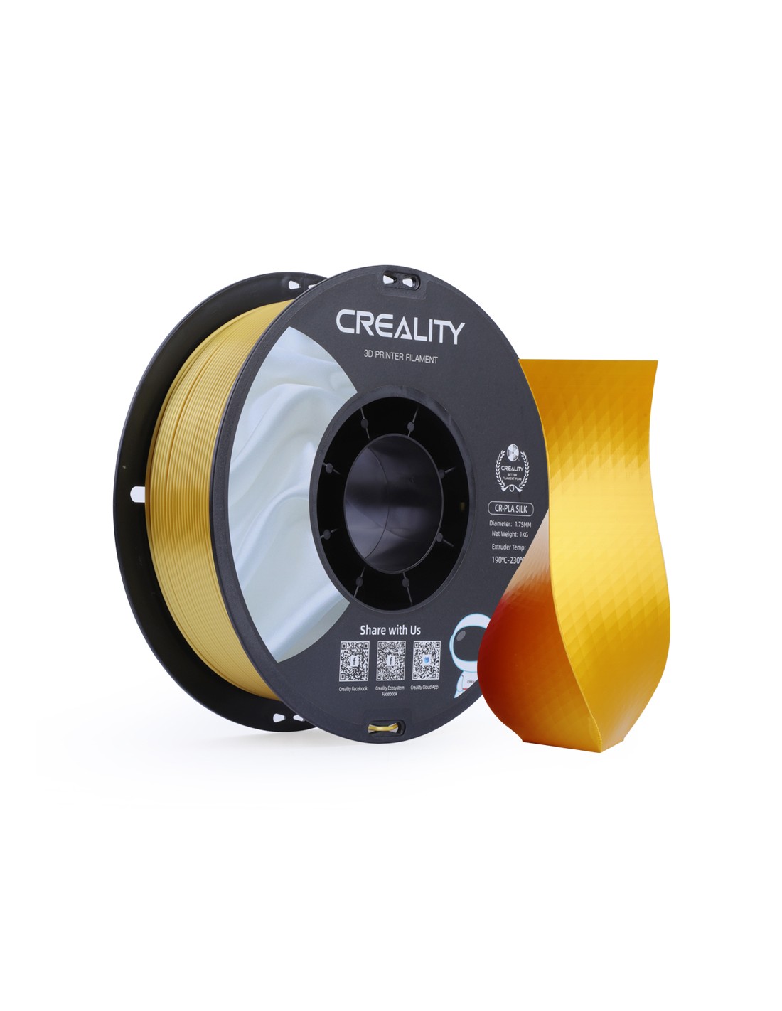 Creality CR-PLA Silk | Filamento para impresión 3D | 1,75mm (1Kg) | Oro