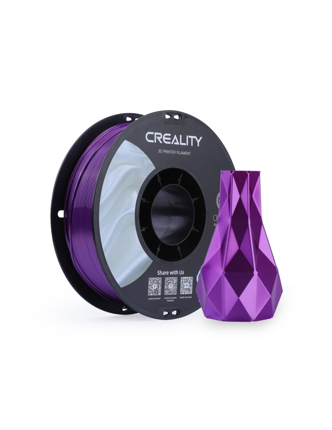 Creality CR-PLA Silk | Filamento para impresión 3D | 1,75mm (1Kg) | Morado