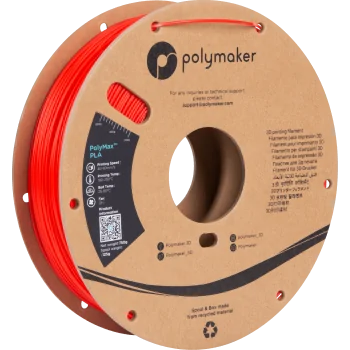 Polymaker PolyMax Tough PLA | Filamento para impresión 3D | 1,75mm (0,75Kg) | Rojo