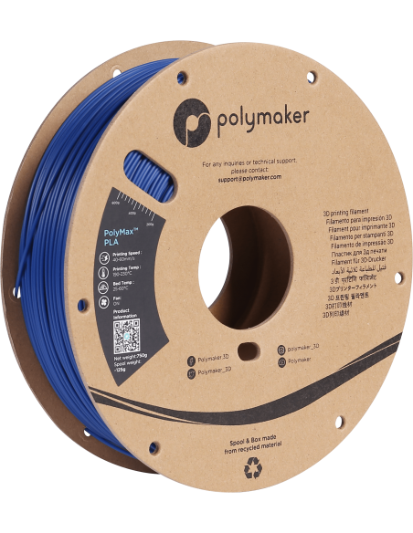 Polymaker PolyMax Tough PLA | Filamento para impresión 3D | 1,75mm (0,75Kg) | Azul