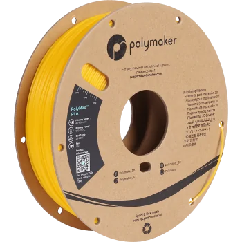 Polymaker PolyMax Tough PLA | Filamento para impressão 3D | 1,75mm (0,75Kg) | Amarelo